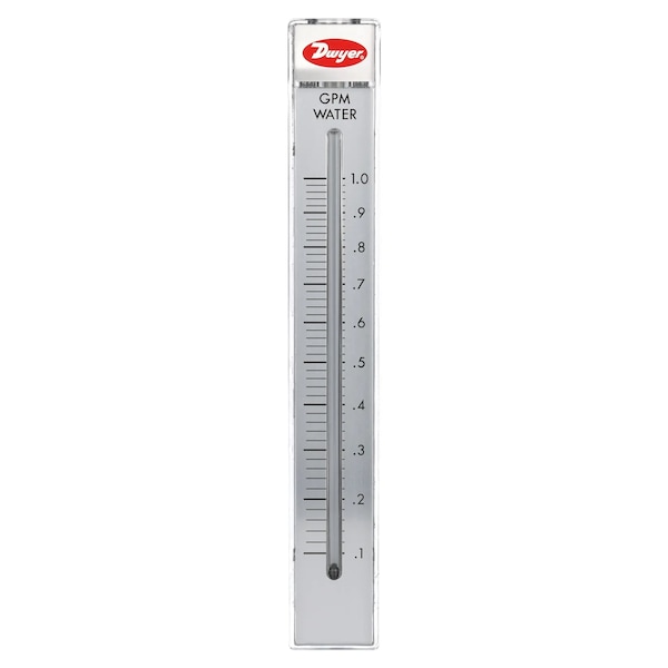 Flowmeter, range .1-1 GPM water.